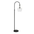 Hudson & Canal Henn &amp; Hart Verona Blackened Bronze Arc Floor Lamp with Seeded Glass Shade FL0268